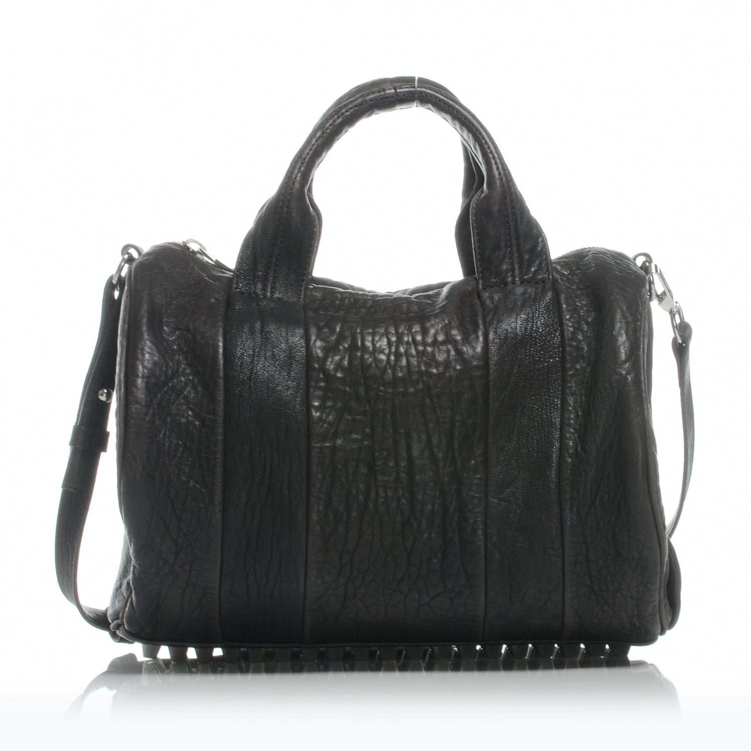 Alexander Wang Leather Rocco Duffel Charcoal w Silver Hardware 1 of 6