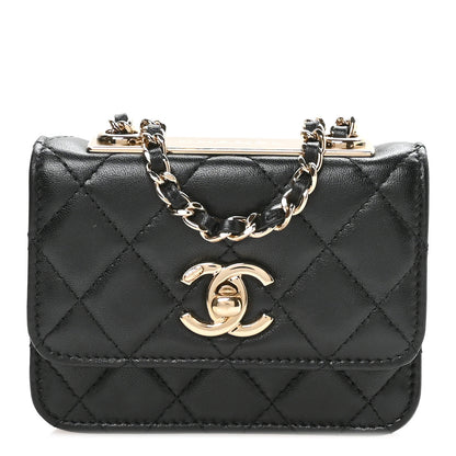 Chanel Lambskin Quilted Trendy CC Card Holder On Chain Black 2 of 23
