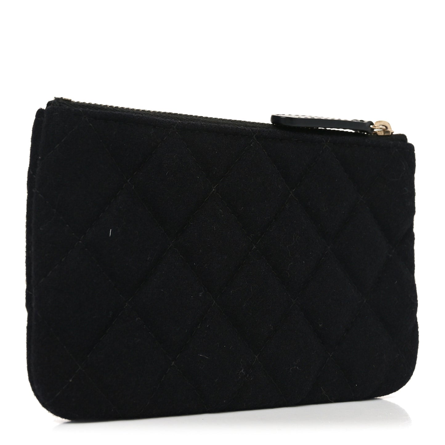 Wool Quilted Paris-Hamburg Charms Small Cosmetic Case Black