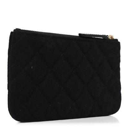 Chanel Wool Quilted Paris-Hamburg Charms Small Cosmetic Case Black 2 of 7