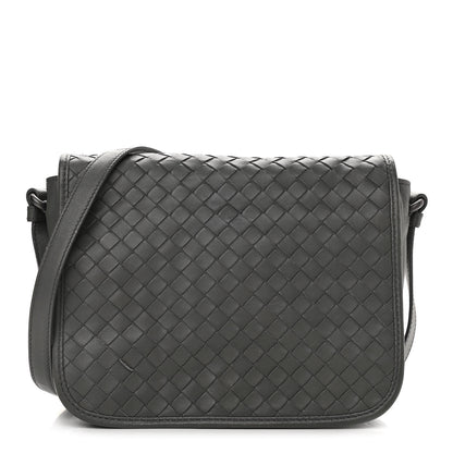 Bottega Veneta Nappa Intrecciato Flap Crossbody Light Grey 1 of 12