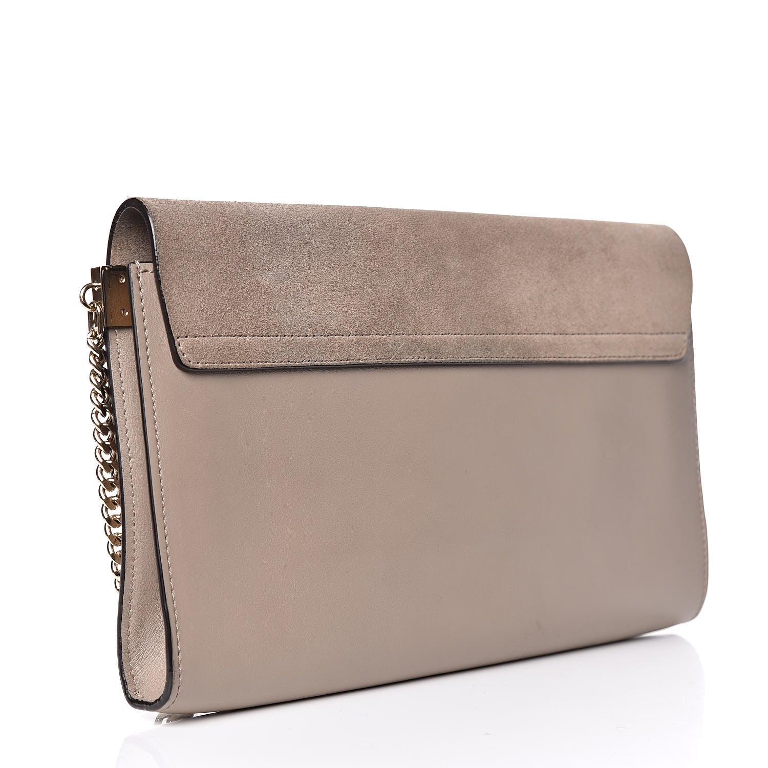 Chloe Suede Calfskin Faye Clutch Motty Grey 3 of 13