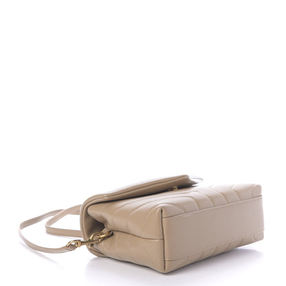 Saint Laurent Calfskin Y Quilted Monogram Toy Loulou Crossbody Bag Dark Beige 4 of 11