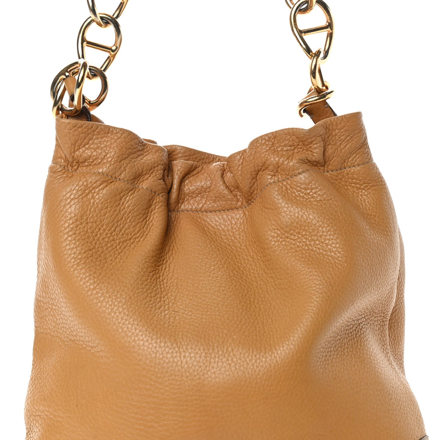 Vitello Daino Chain Shoulder Bag Cuoio