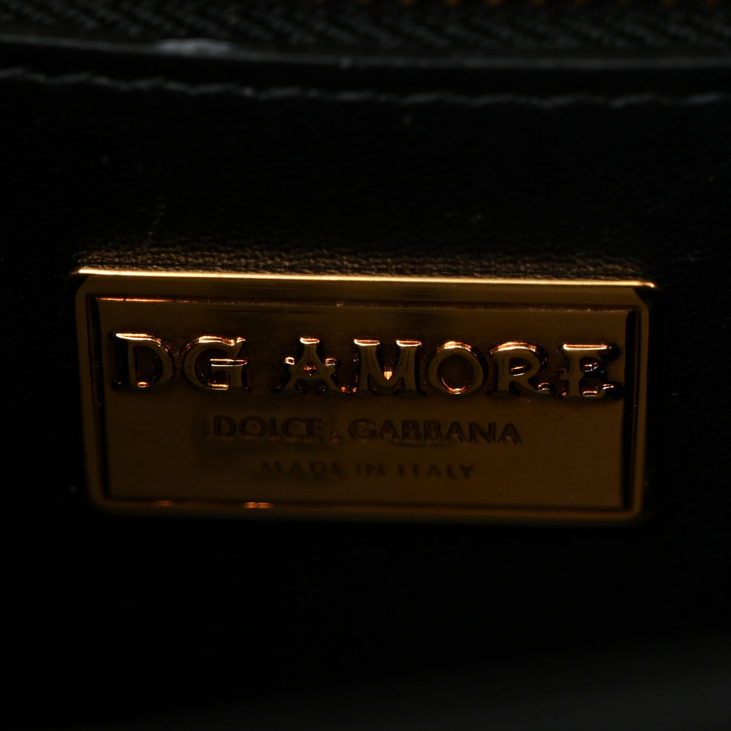 Smooth Calfskin Small DG Amore Top Handle Bag Black