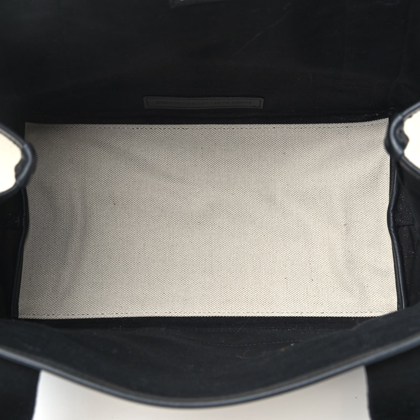 Cotton Canvas Satin Calfskin S Navy Cabas Natural Black