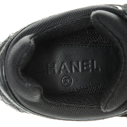 Chanel Suede Calfskin CC Sneakers 36 Black 6 of 8