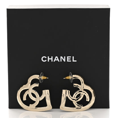 Chanel Metal CC Heart Coco In Love Hoop Earrings Gold 5 of 5