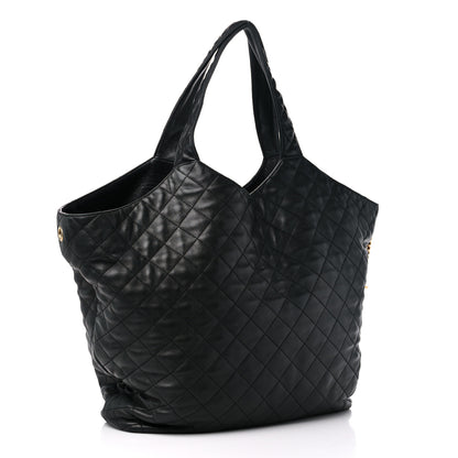 Saint Laurent Lambskin Quilted Maxi Icare Shopping Tote Black 3 of 17