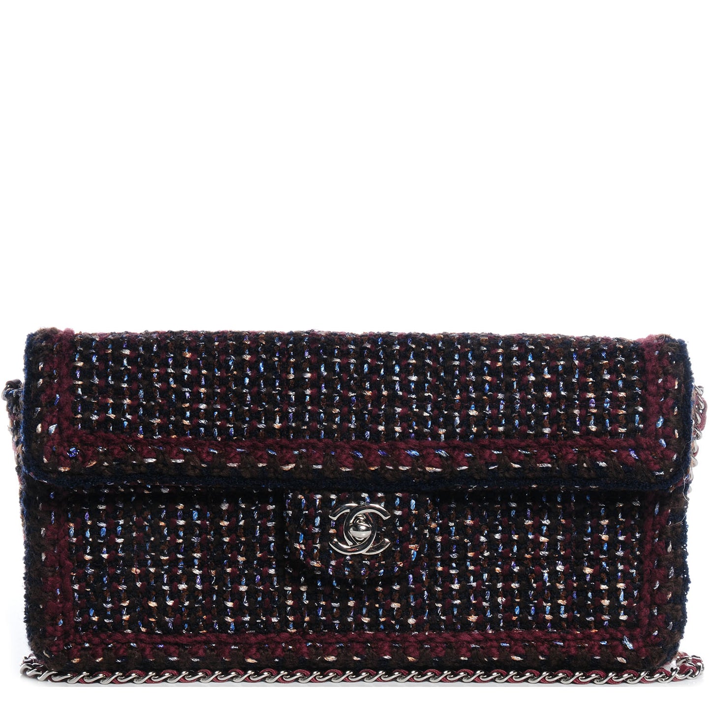 Tweed East West Flap Burgundy