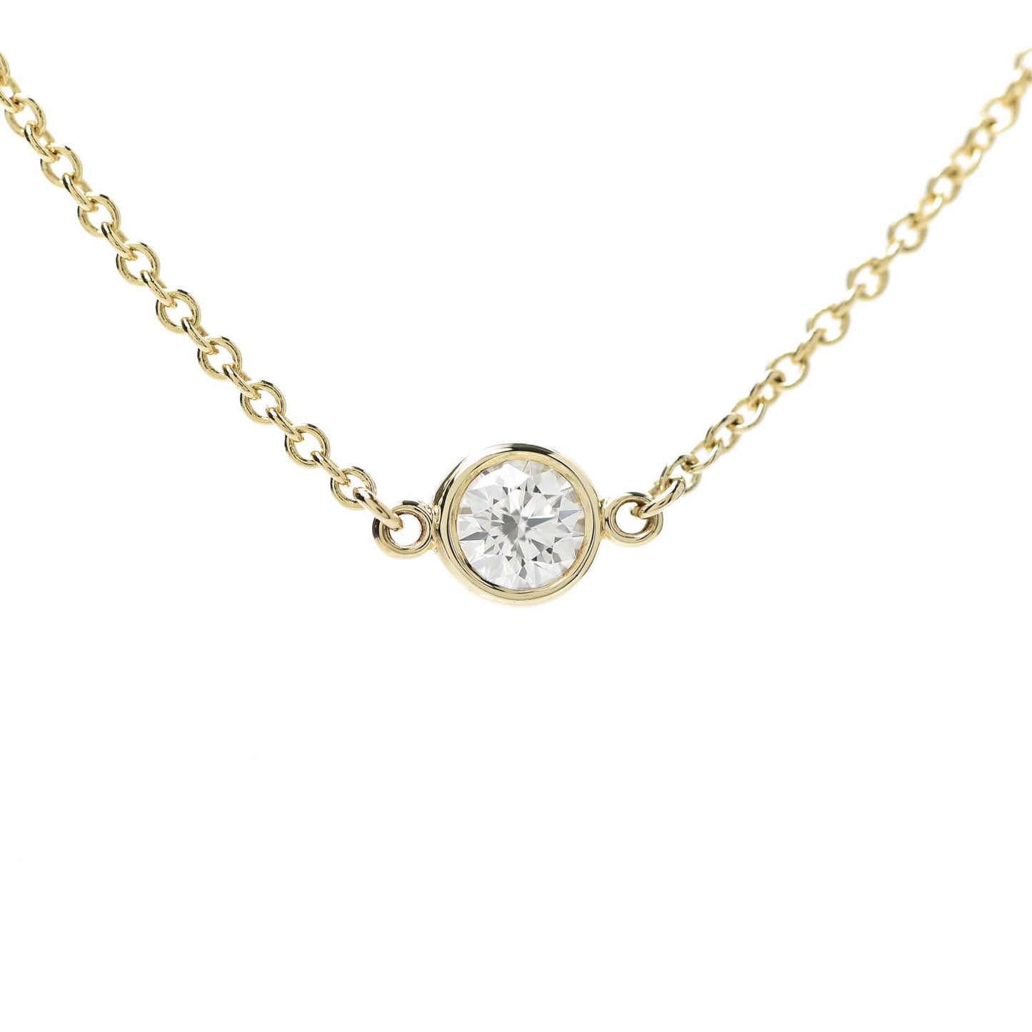 18K Yellow Gold Diamond .75ctw 5 Station Diamonds by the Yard Necklace