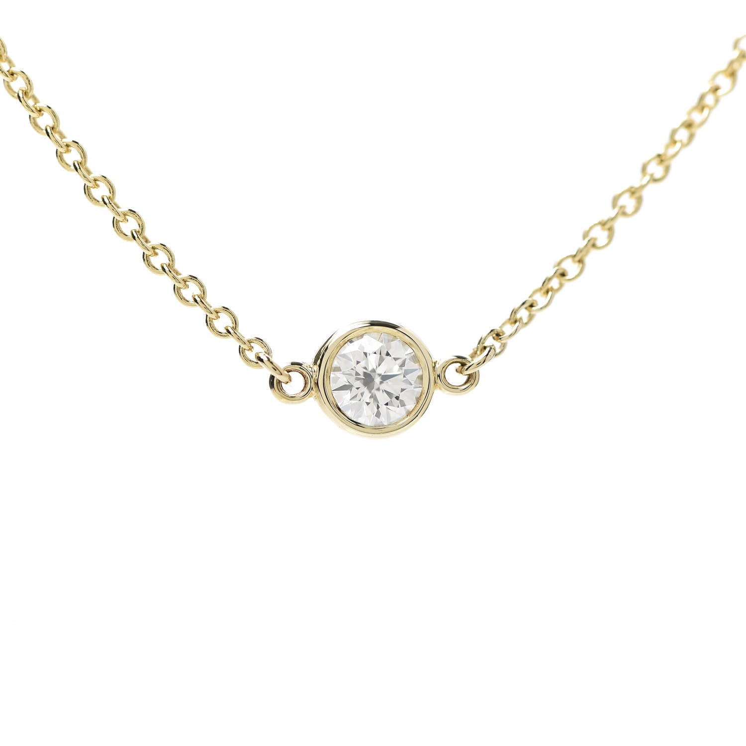 Tiffany 18K Yellow Gold Diamond .75ctw 5 Station Diamonds by the Yard Necklace 4 of 9