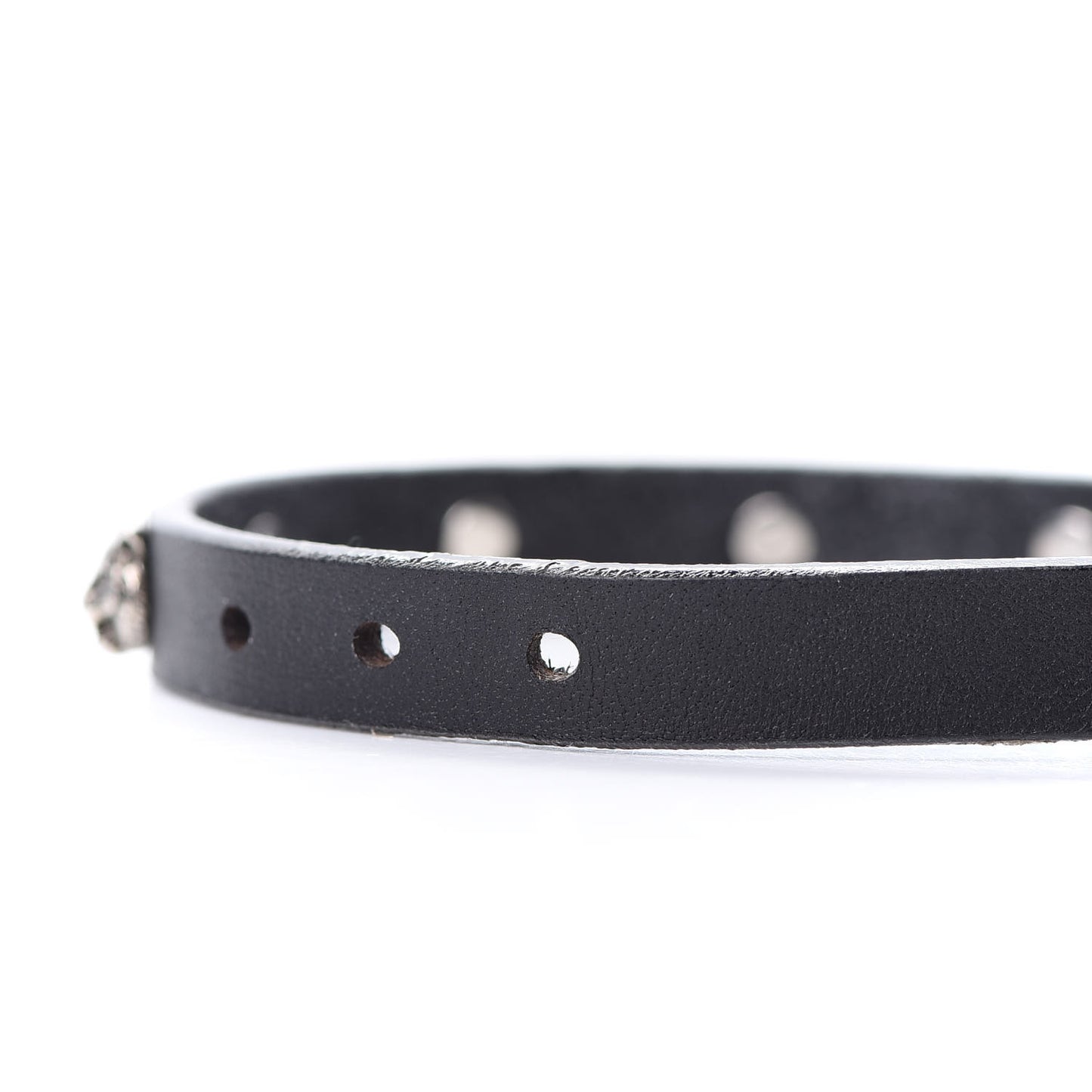 Calfskin Feline Heads Bracelet Black
