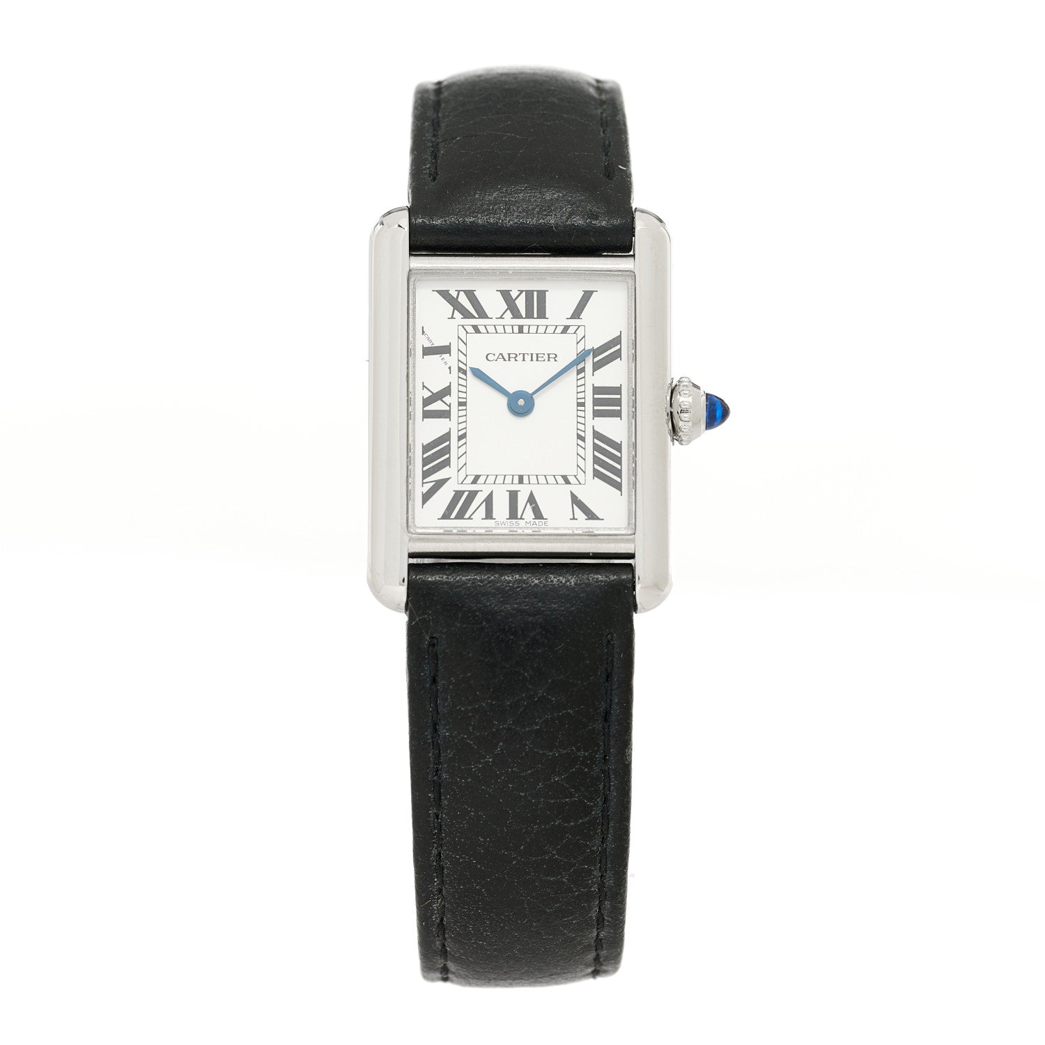 Cartier Stainless Steel Calfskin 22mm Must de Cartier Tank Quartz Watch 1 of 4