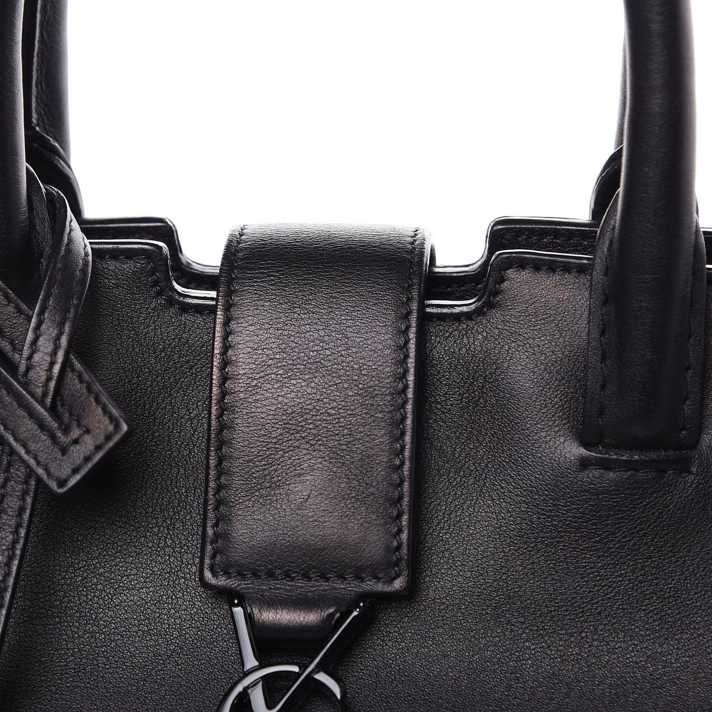 Smooth Calfskin Crocodile Embossed Small Monogram Downtown Cabas Black