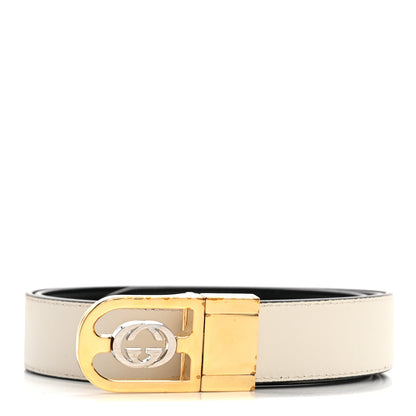 Gucci Calfskin Interlocking G Reversible Belt 90 36 Ivory 1 of 10