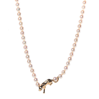 Cartier 18K Yellow Gold Emerald Akoya Pearl 6.5-7mm Panthère De Necklace 1 of 7