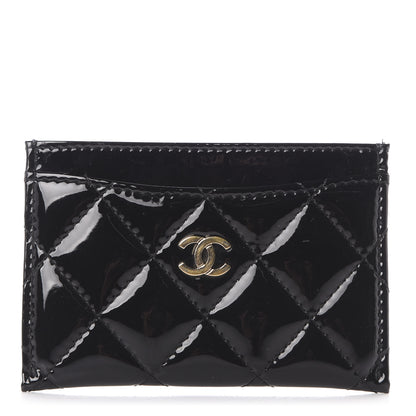 Chanel Patent Calfskin Quilted Card Holder Black 1 of 7