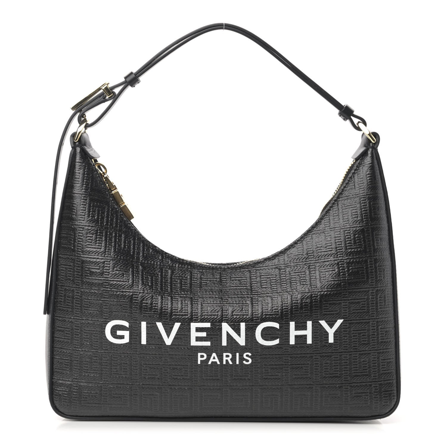 Givenchy Coated Canvas Logo 4G Embossed Small Moon Cut Out Shoulder Bag Black 1 of 10
