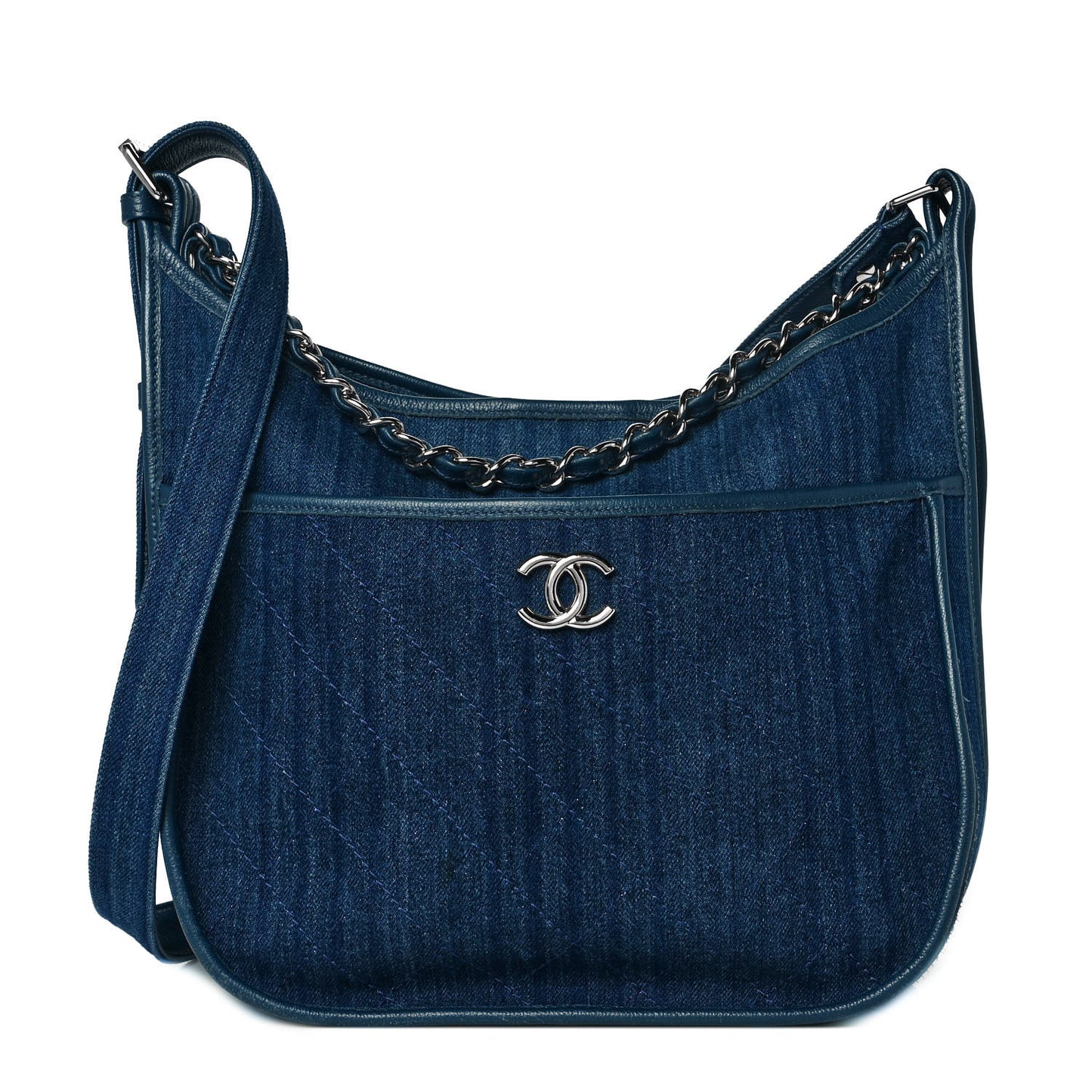 Denim Quilted Jungle Stroll Hobo Blue