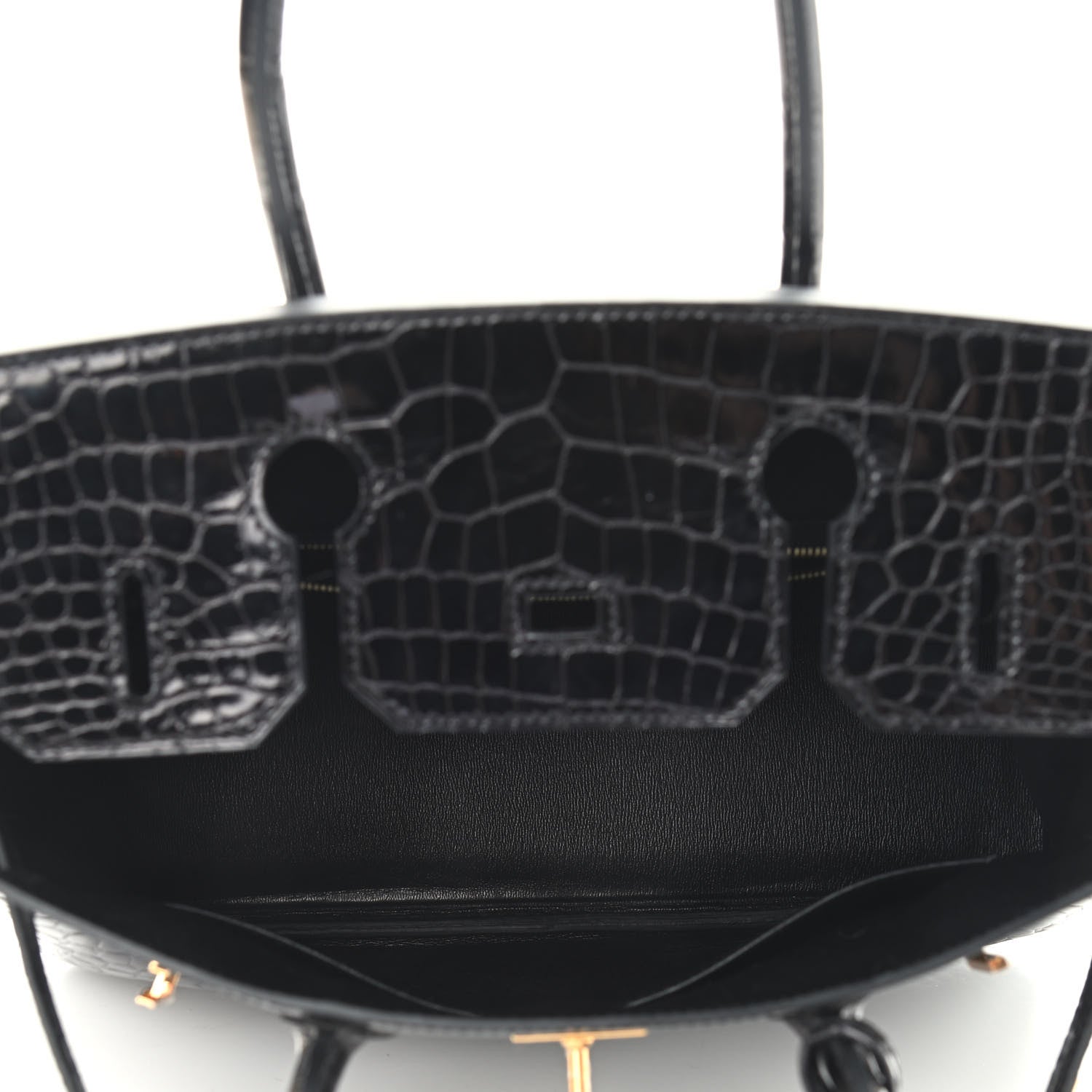 Hermes Shiny Porosus Crocodile Birkin 30 Black 4 of 8