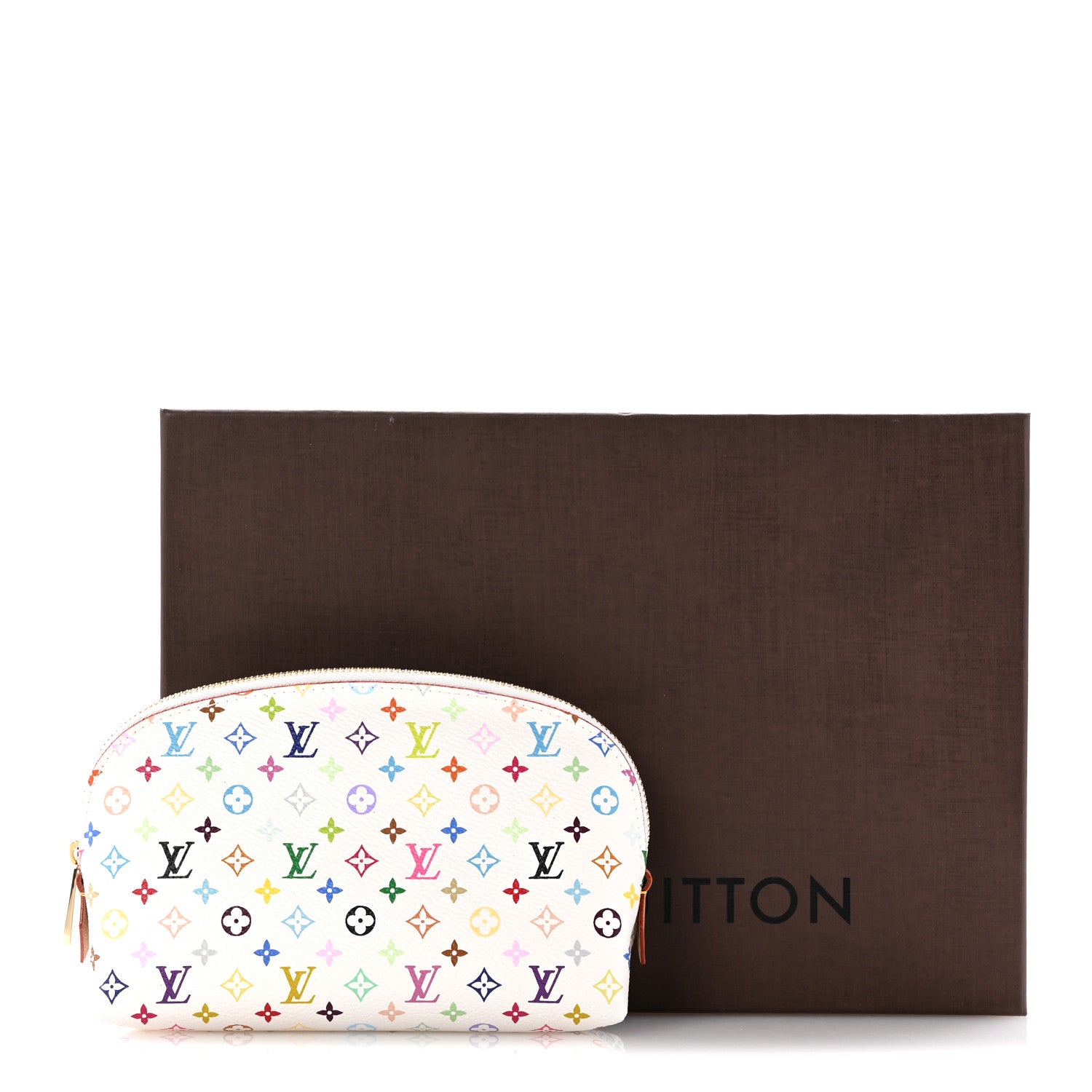 Louis Vuitton Monogram Multicolor Cosmetic Pouch White Litchi 9 of 9