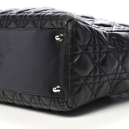 Christian Dior Lambskin Cannage Large Lady Dior Black 16 of 17