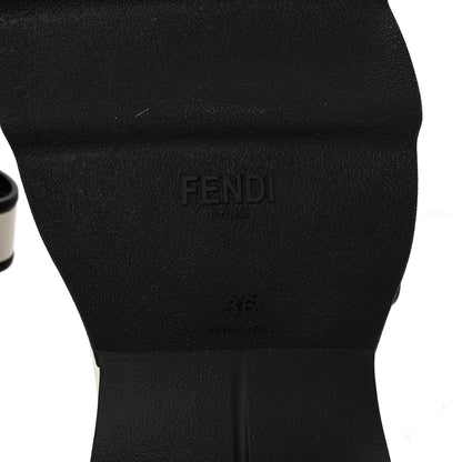 Fendi Stretch Yarn FF Stiff Band Rockoko Sneakers 36 Black White Tobacco 7 of 9