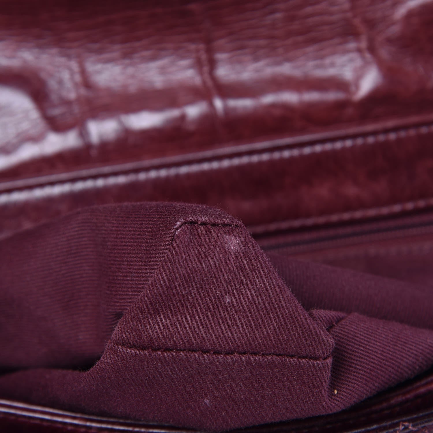 Chanel Glazed Calfskin Quilted Large Perfect Edge Flap Bordeaux 9 of 12