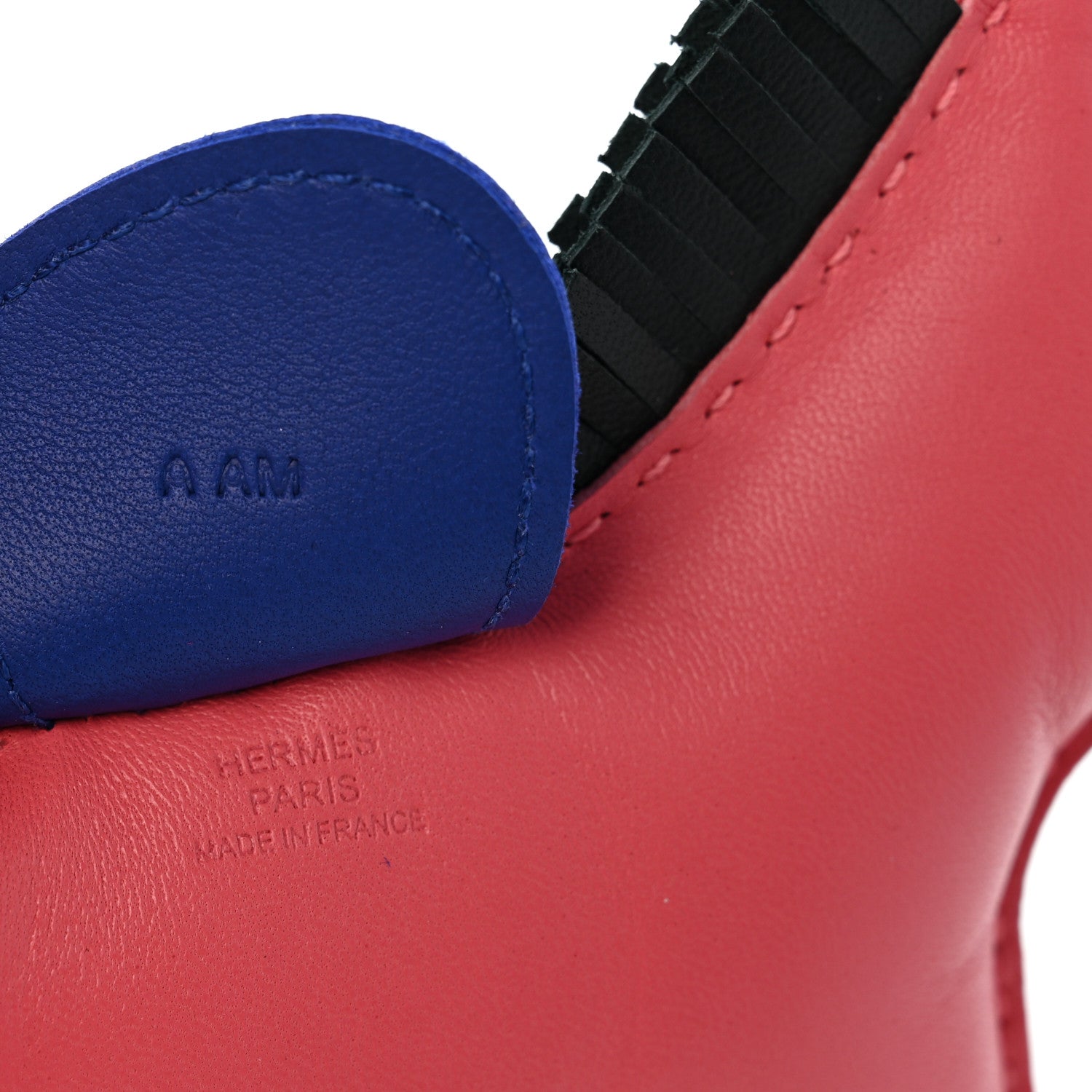 Hermes Milo Lambskin Grigri Rodeo Horse Bag Charm GM Rose Azalee Bleu Electrique Vert Cypress 3 of 4