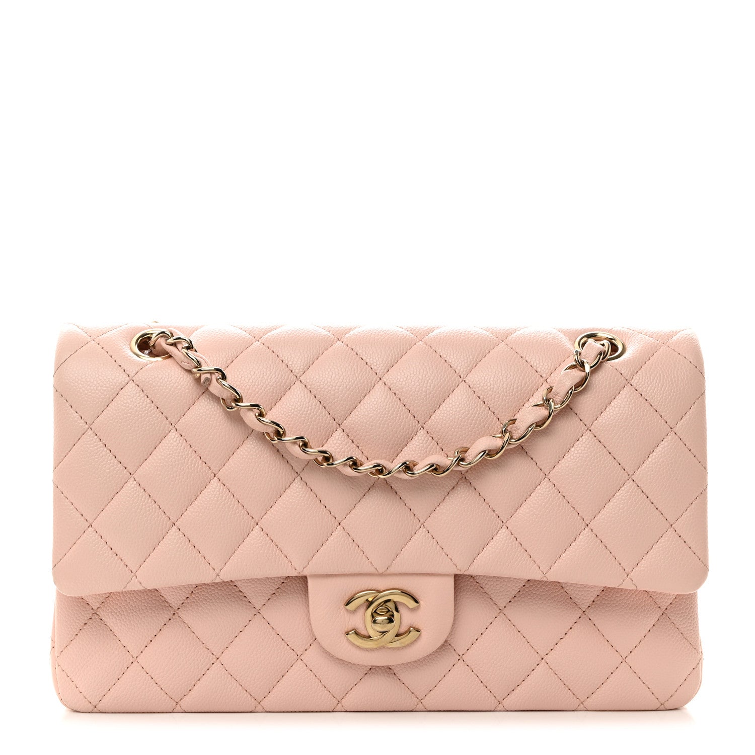 Chanel Caviar Quilted Medium Double Flap Light Pink 1 of 10