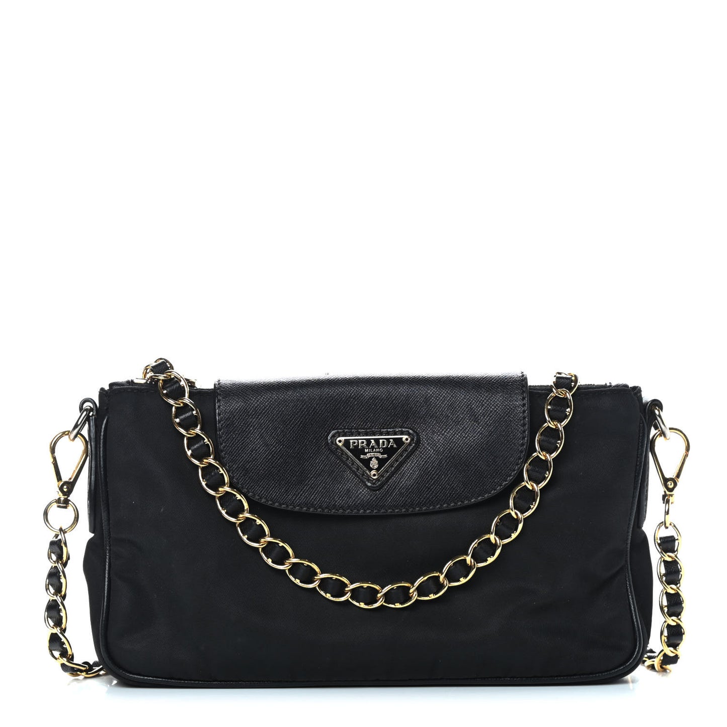 Tessuto Nylon Saffiano Crossbody Bag Black