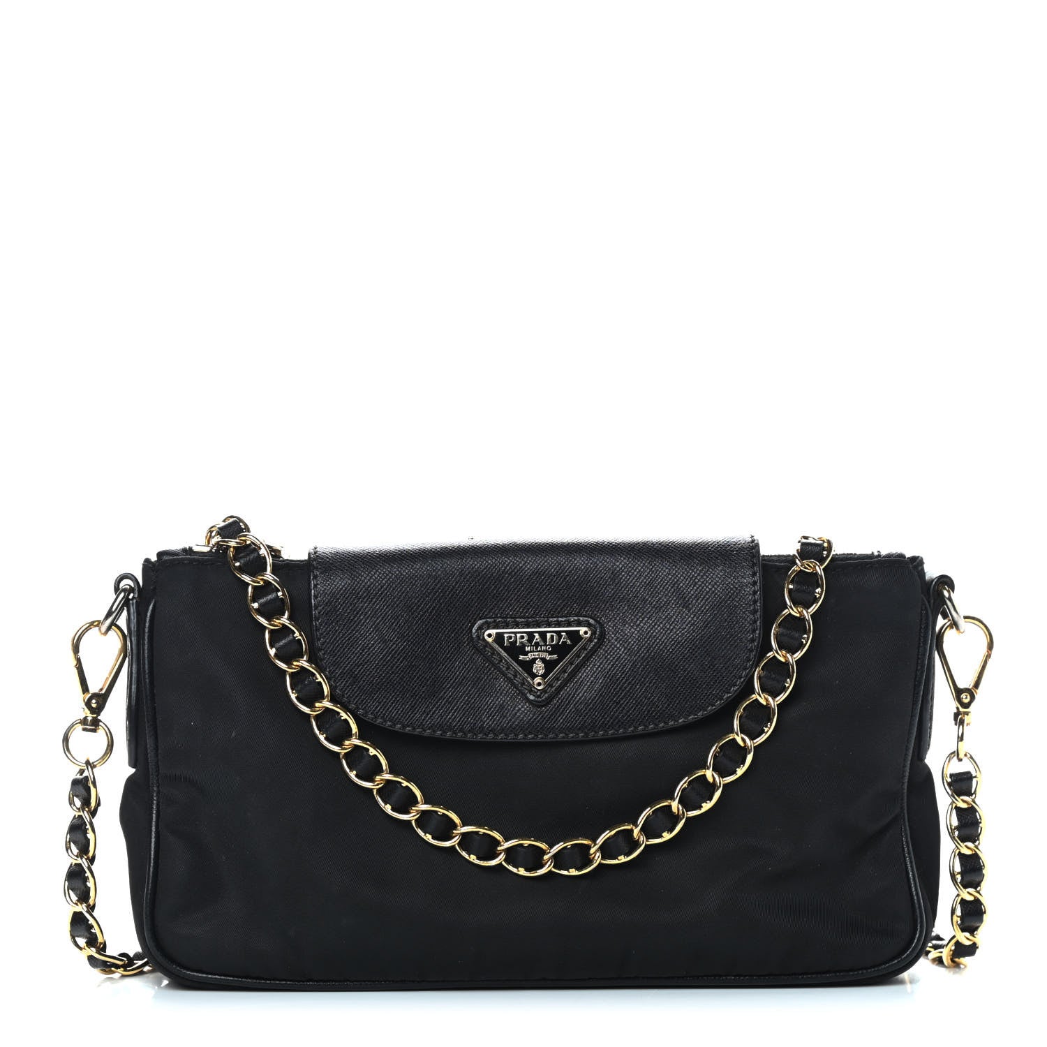 Prada Tessuto Nylon Saffiano Crossbody Bag Black 1 of 10