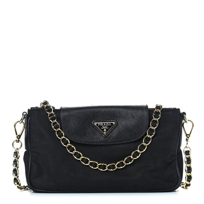 Prada Tessuto Nylon Saffiano Crossbody Bag Black 1 of 10
