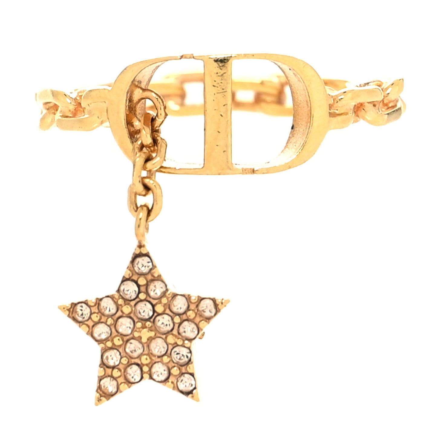 Metal Crystal Star CD Ring M Gold