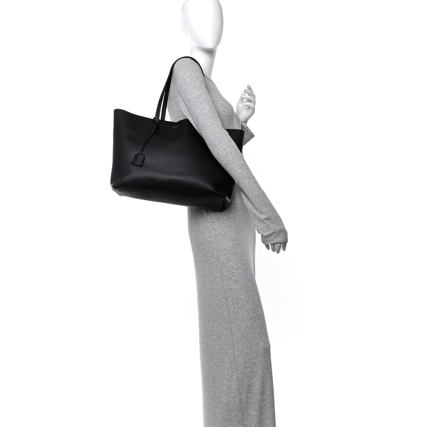 Calfskin Large Shopping Tote Black