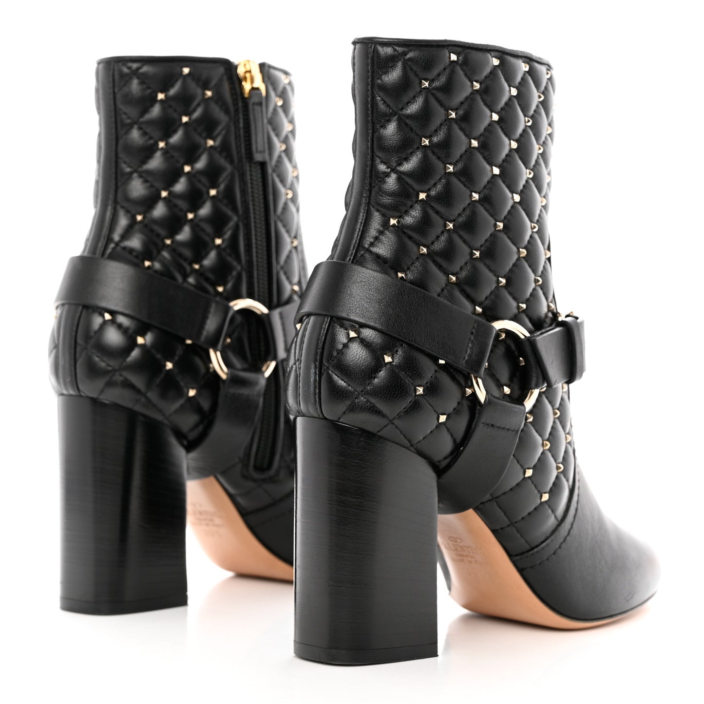 Nappa Rockstud Spike 90mm Ankle Boots 36.5 Black