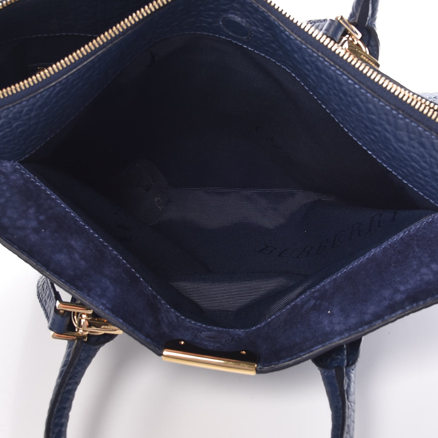 Heritage Grain Check Embossed Medium Dewsbury Tote Blue Carbon