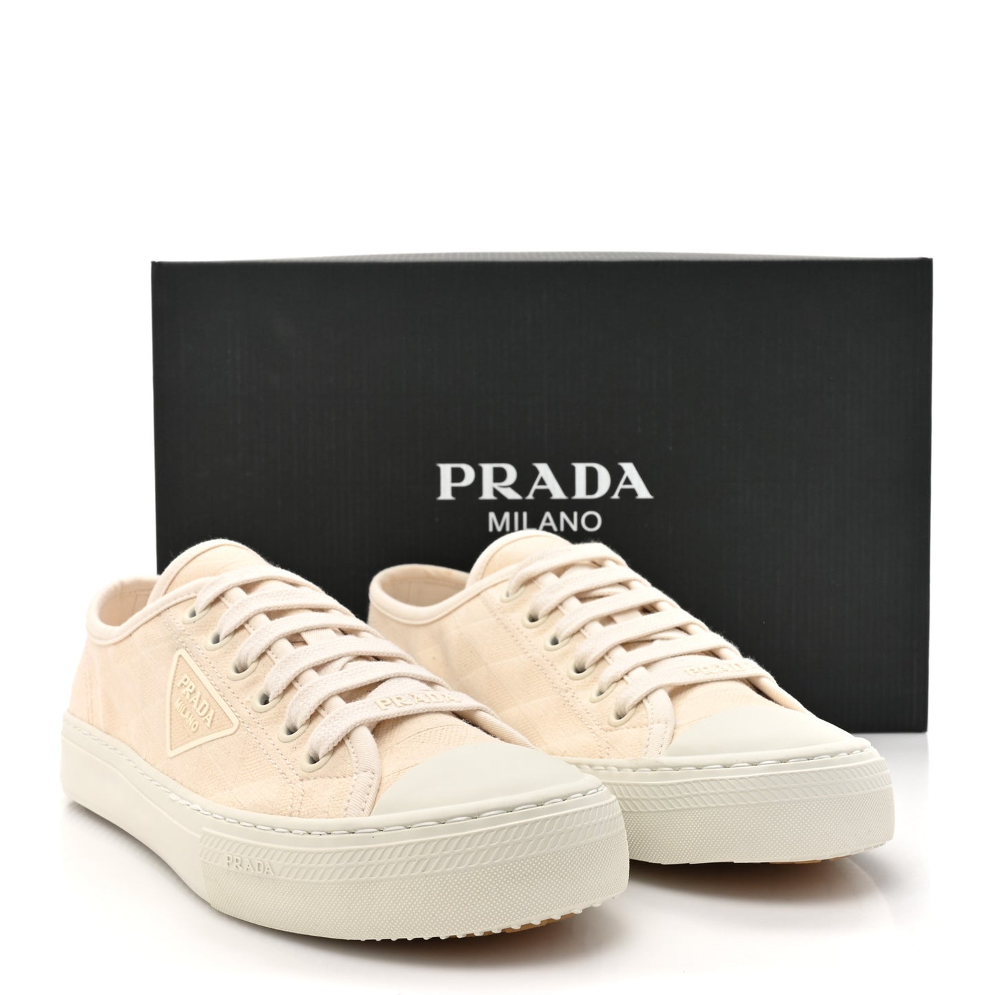 Cotton Printed Triangle Mens Sneakers 8.5 Naturale