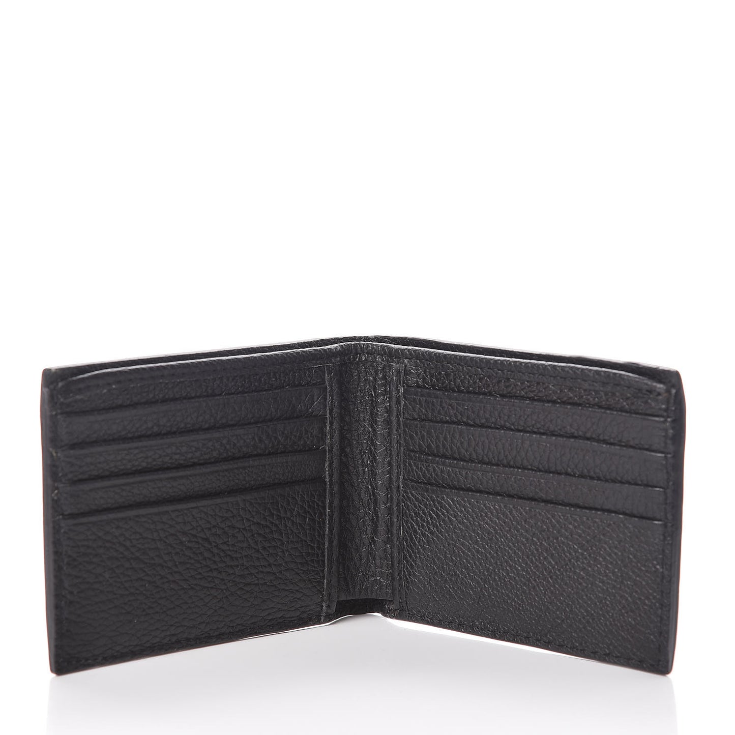 Grained Calfskin Web Bi-Fold Wallet Black