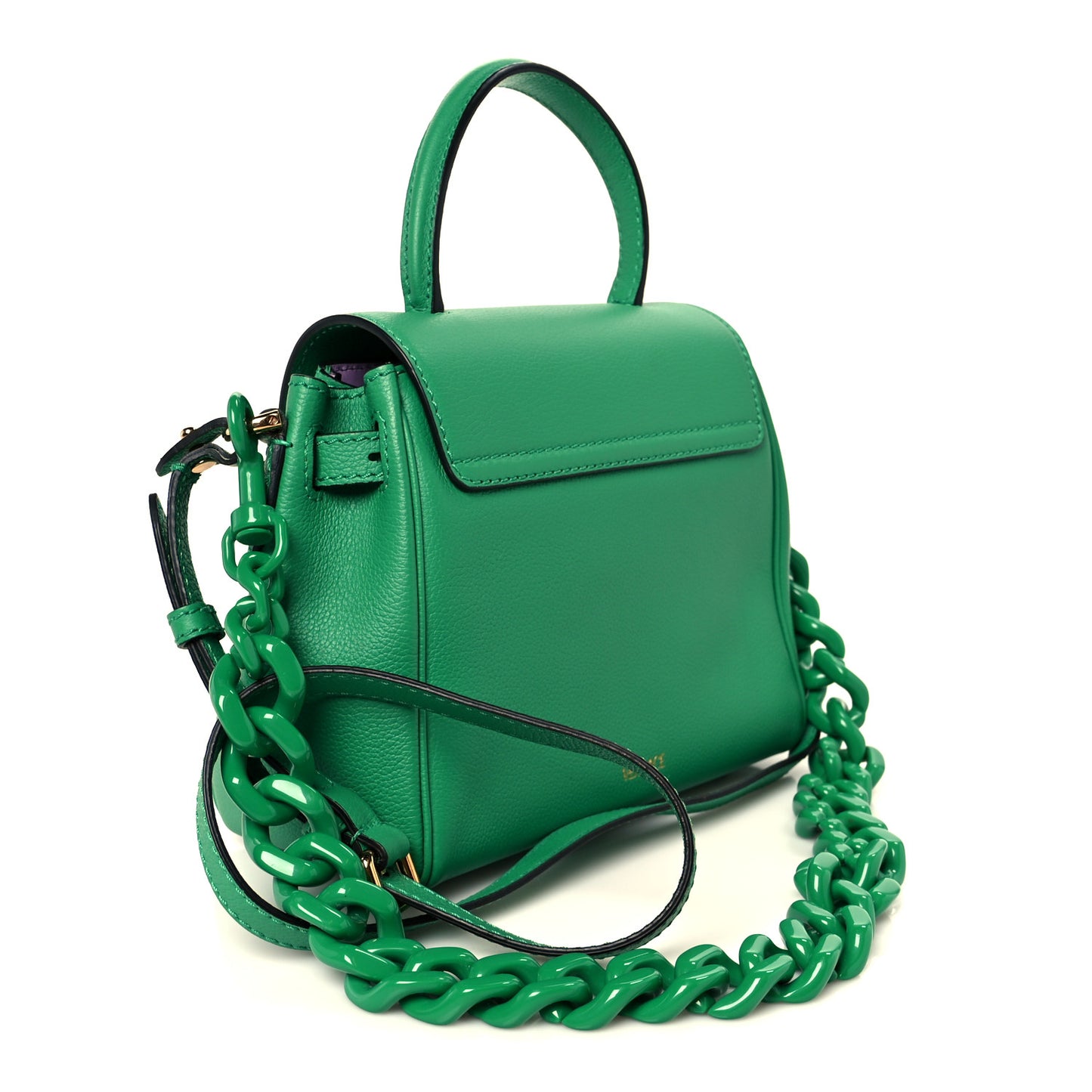 Grained Calfskin Small La Medusa Bag Green