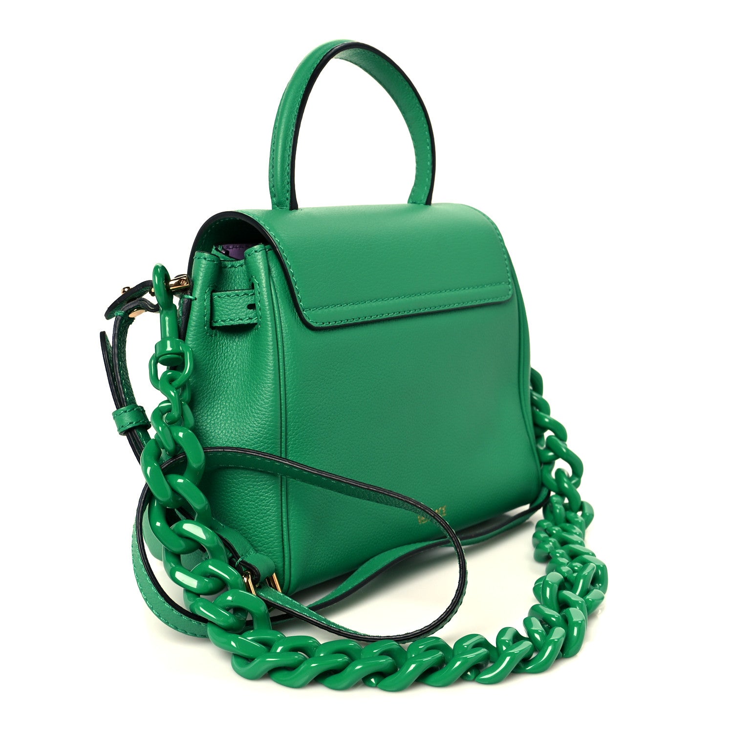 Versace Grained Calfskin Small La Medusa Bag Green 3 of 11
