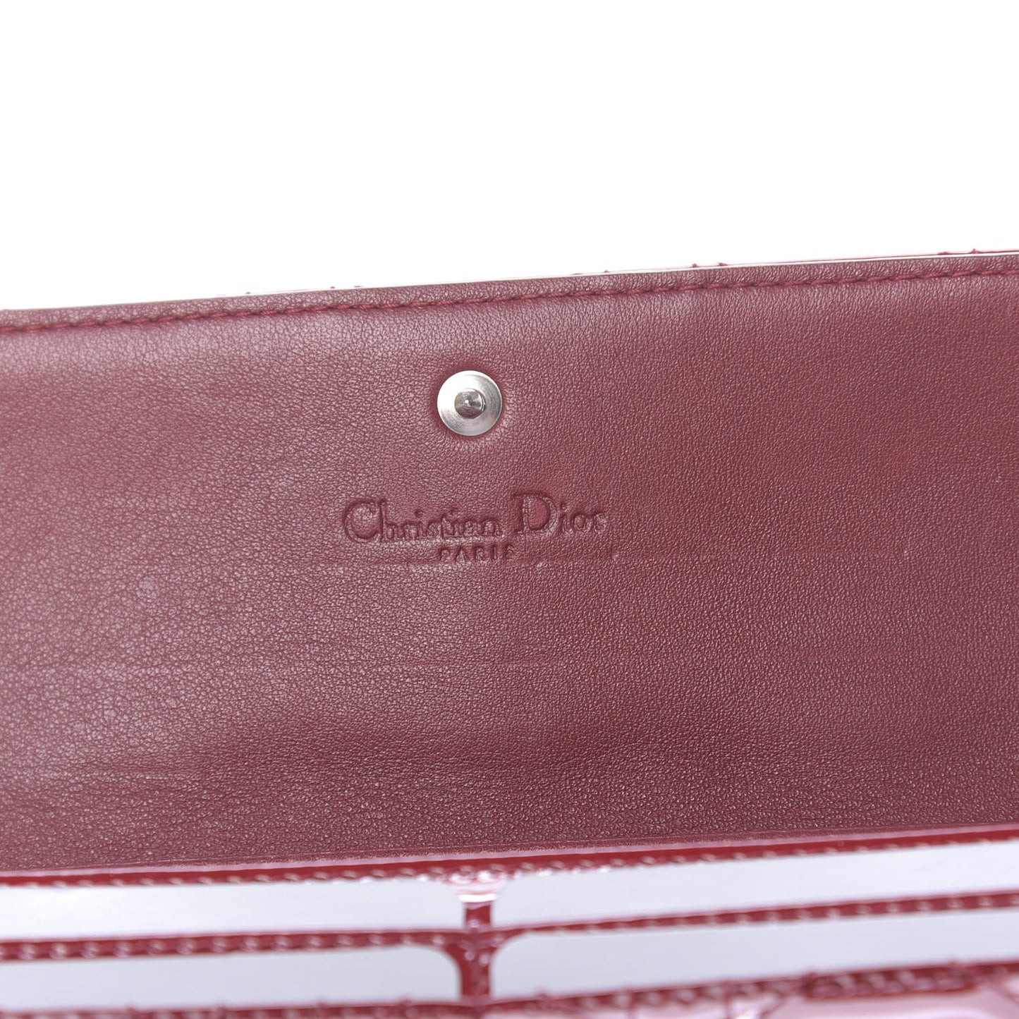 Patent Cannage Lady Dior Rendezvous Wallet On Chain Red