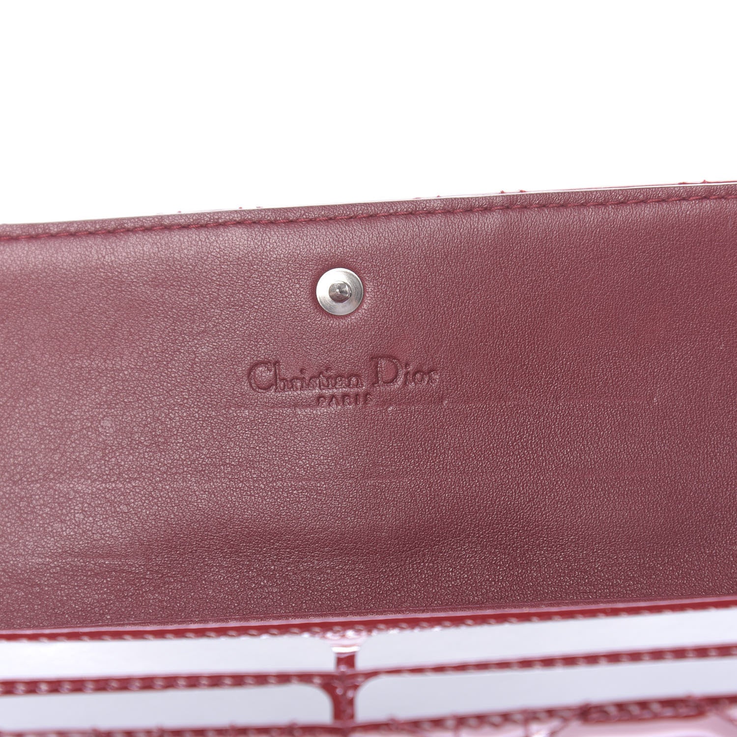 Christian Dior Patent Cannage Lady Dior Rendezvous Wallet On Chain Red 6 of 10