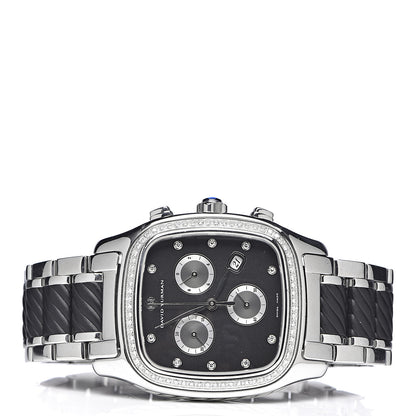 David Yurman Stainless Steel Rubber Diamond Bezel 35mm Thoroughbred Chronograph Quartz Watch Black 3 of 9
