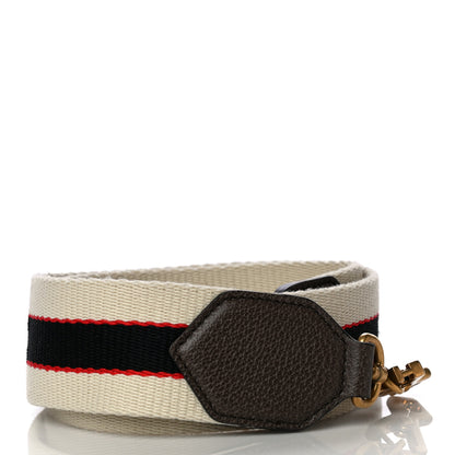 Gucci Canvas Shoulder Strap Beige Black Red 2 of 10