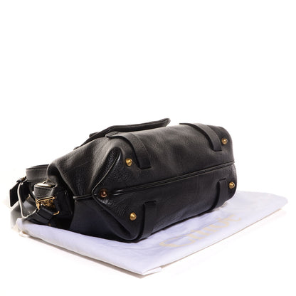 Chloe Grained Buffalo Small Aby Framed Satchel Black 4 of 8