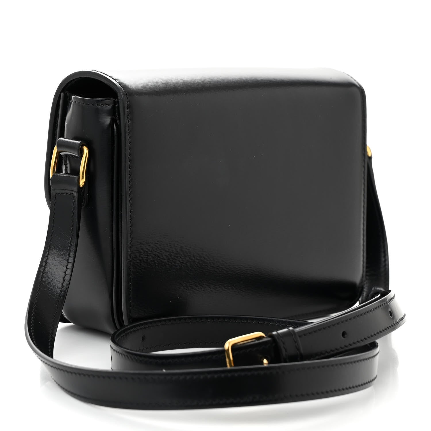 Celine Shiny Calfskin Medium Triomphe Black 3 of 12