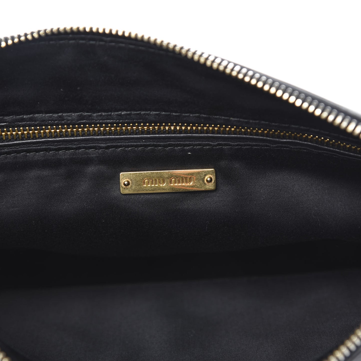Soft Calf Studded Zip Pouch Black
