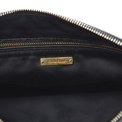 Miu Miu Soft Calf Studded Zip Pouch Black 6 of 8